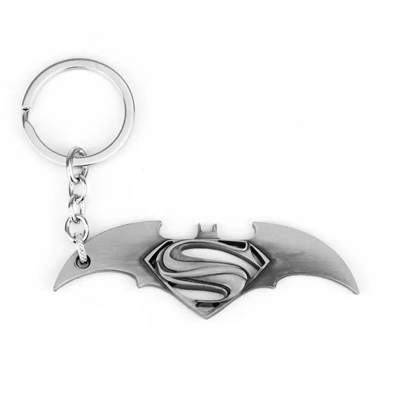 Metal Keychain Film Set Movie Props Gifts Multi-coloured Bat Man V Super Man Custom Logo Key Chain