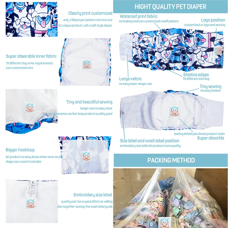 COLLABOR Italian Greyhound Absorbable Pet Pee Pad Diaper Washable Reusable Dog Diaper Convince Dog Pamper Diapers