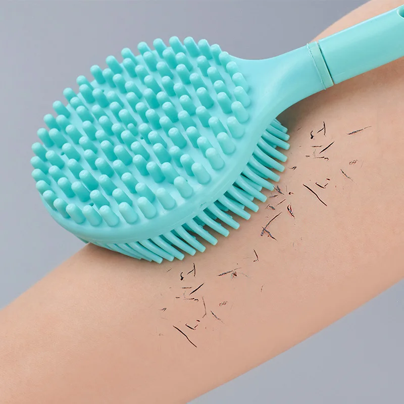 Long handle silicone back bath scrubber cleaning brush