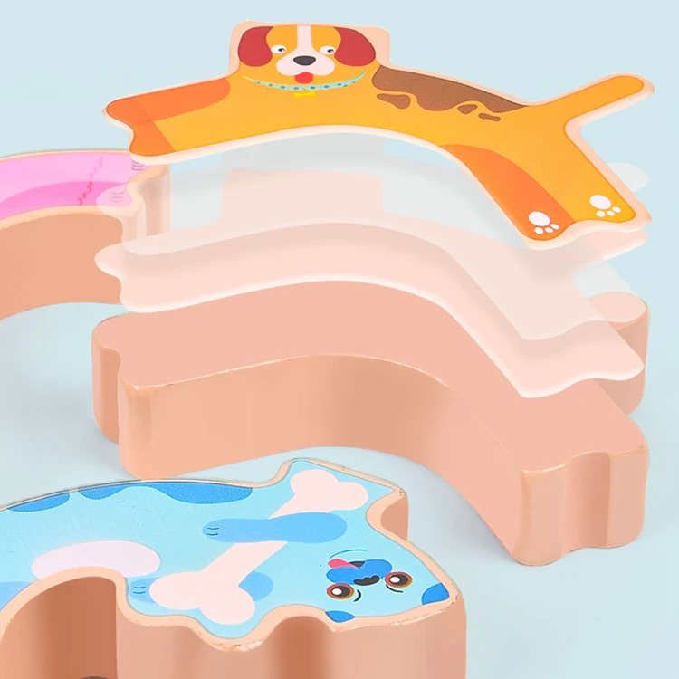 New style one-piece OEM/ODM blokken Holiday Gift Puppy Hercules Board Game Balance Building Blocks Adult Unzip Wooden Toys