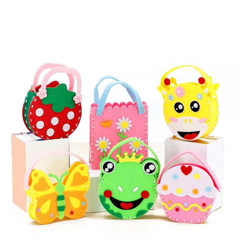 Kindergarten Cute Cartoon Handmade Sewing Toys Early Education Felt Non-woven Material Creative Animal Craft Diy Bag/