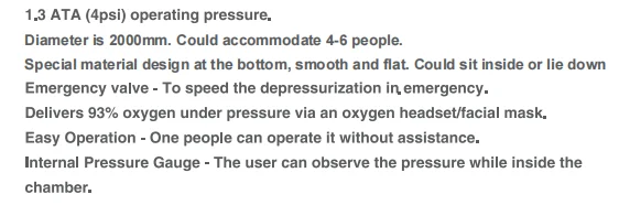 HBOT Macy-pan  Multiplace Hot-selling household oxygen generator STM2000
