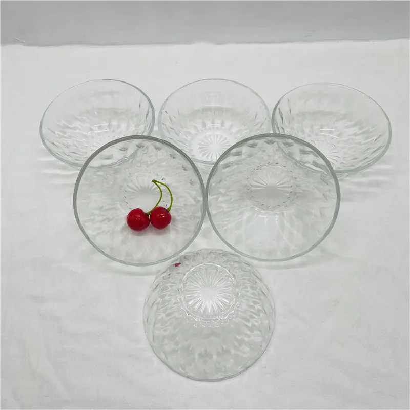 facGood quality and low pricetableware  Diamond glass bowl 6-piece plate set   Glass salad bowl and plate combination Negotiable