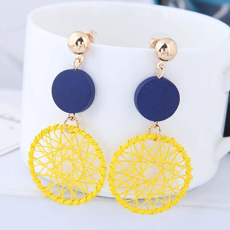 
Korean fashion girl dream catcher personality wild sexy circle long women earrings jewelry pendant drop earrings for women 