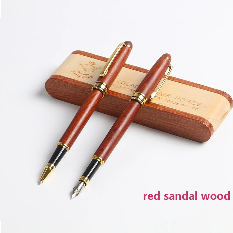 High Quality Luxurious Fountain Pen Business Gift Red Sandal Wood Fountain Pen