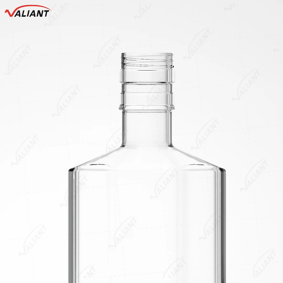 Botella de licor Polygon botella vidrio 500 мл пара виски Джин Текила кон Тапа Ропп