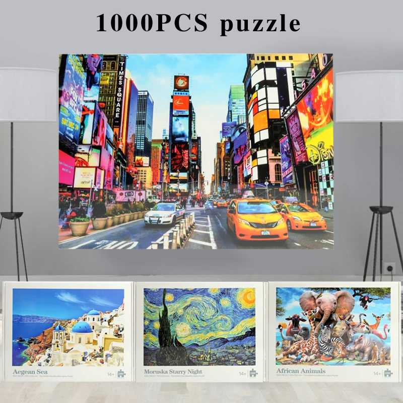 Personalized new product best quality different pattern DIY puzzle 1000 pieces adult puzzle, children jigsaw puzzle