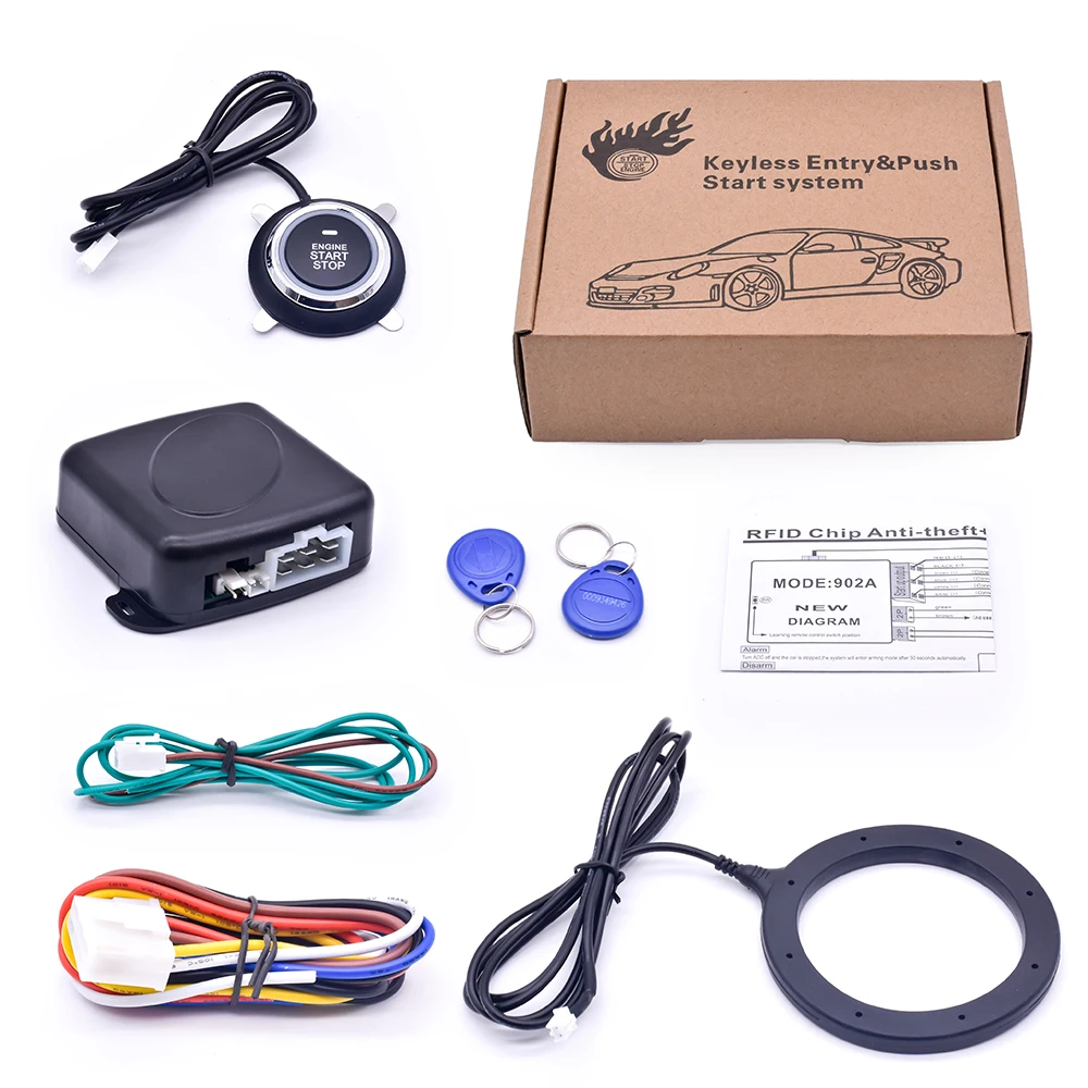 Wholesale Auto Passive Keyless Entry PKE Alarm System With Push Button Start Stop 12V