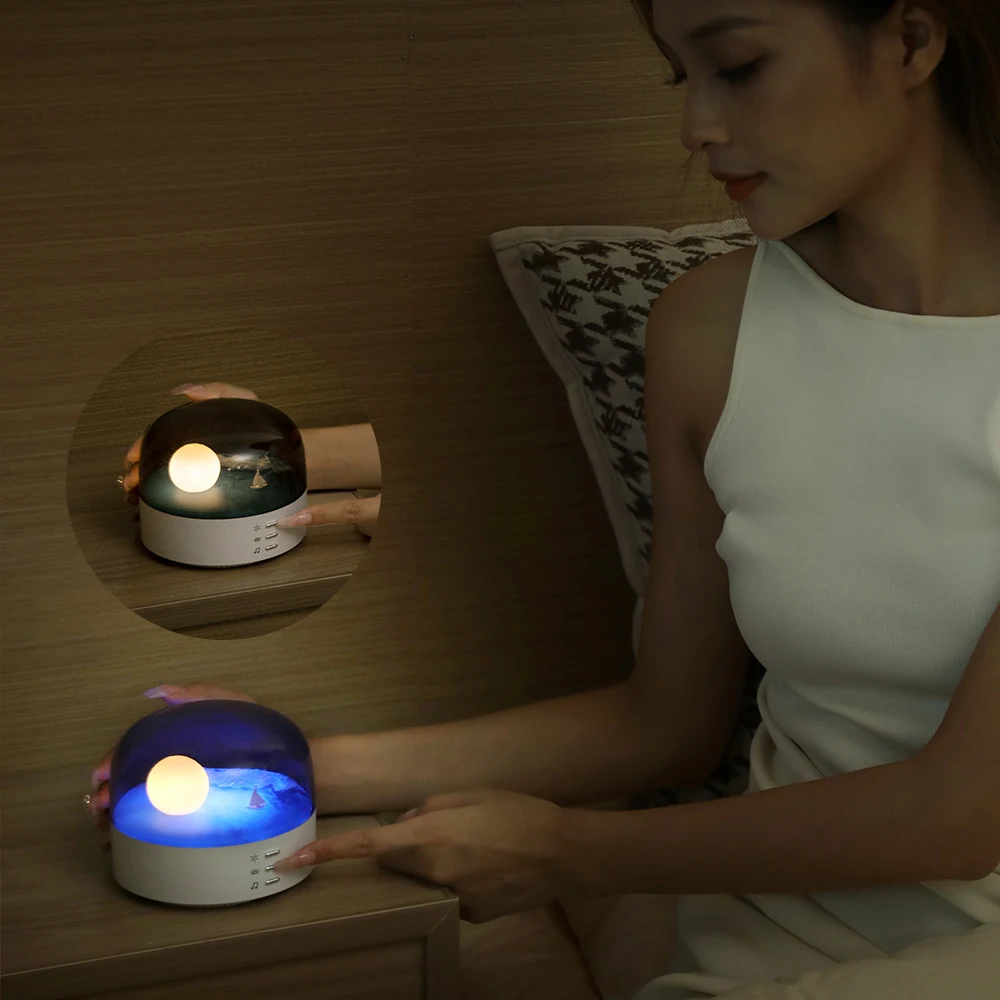 Moon Landscape Lamp Bluetooth Speaker Anniversary Gift Bedroom Decoration Eye Protection Atmosphere Night Light