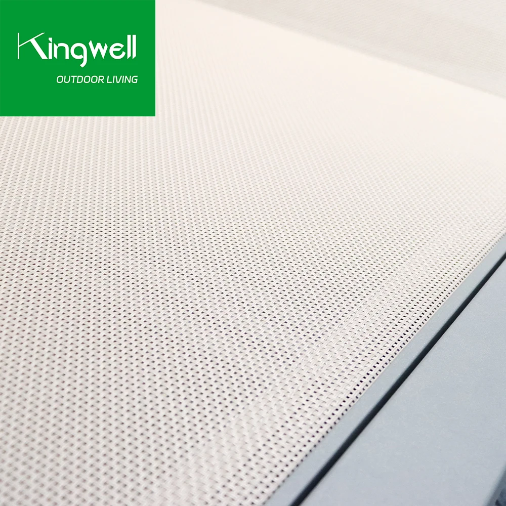 Elegant style outdoor furniture aluminum mesh fabric beach chaise lounge chair patio garden hotel sun lounger with cushion