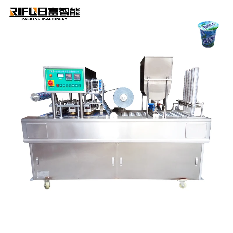 rotary yogurt cup honey spoon filling sealing machine supplier