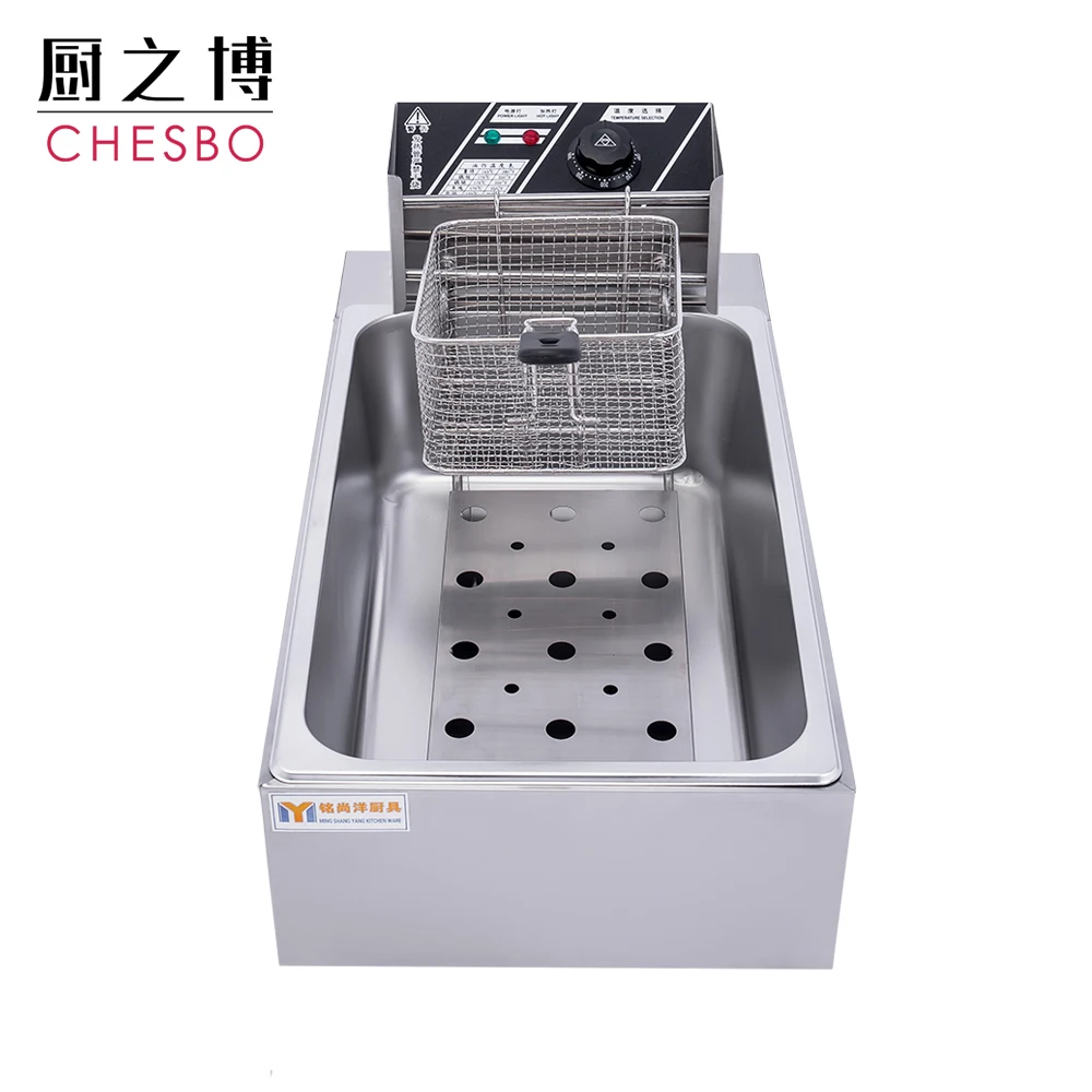 22Liter 3000W Commercial Electric Deep Fryer Countertop Fryer Stainless Steel French Fries Fryer Machine Restaurant 1 Tank Dual