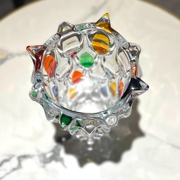 Vase Glass Flower Home Decor Wedding Luxury Colorful Crystal Wave Shape Embossed Thick Glass Flower Vases