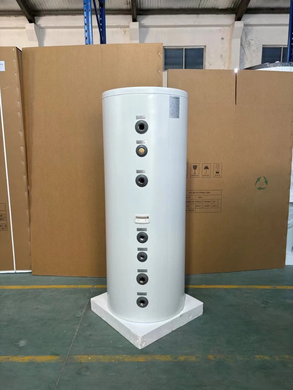 Wankang SUS304/SUS316 stainless steel large-size hot water buffer tank 600l 800l 1000l 1500l 2000l with heat exchanger