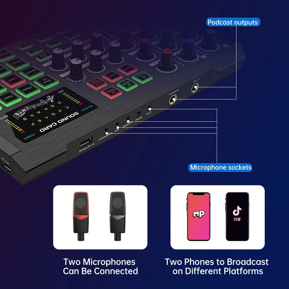 Профессиональный студийный аудио микшер V10 home live с интерфейсом usb-записи звуковая