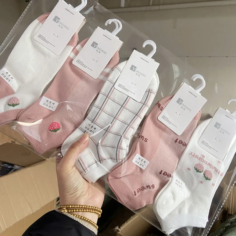 Lovely Style Cotton Ankle Socks Summer Breathable Thin Cute Pattern Women Socks For Girls Wholesale