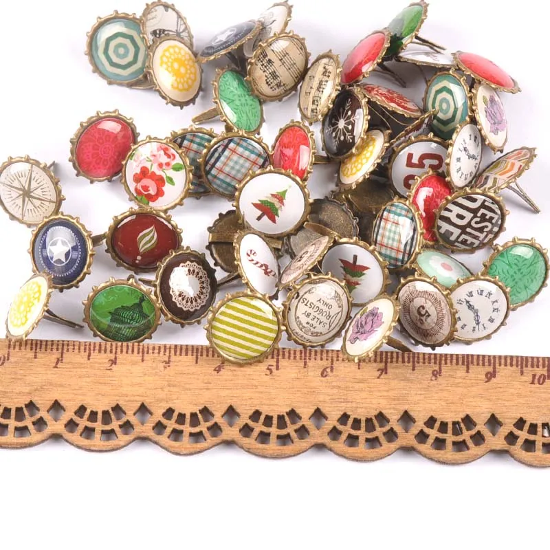 4.5 * 8 4.5*11 5*8mm Multicolor Split Pins Pastel Metal Brad Fasteners Mini Brads for DIY Crafts Projects Scrapbooking Office