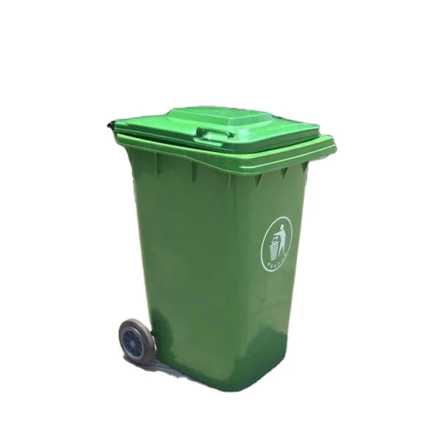 High density polyethylene waste bins 240 liter garbage bins outdoor street trash cans with lid