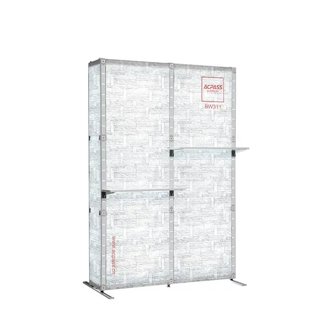 
aluminum double sided SEG fabric pop up slatwall display BW311 2x3 