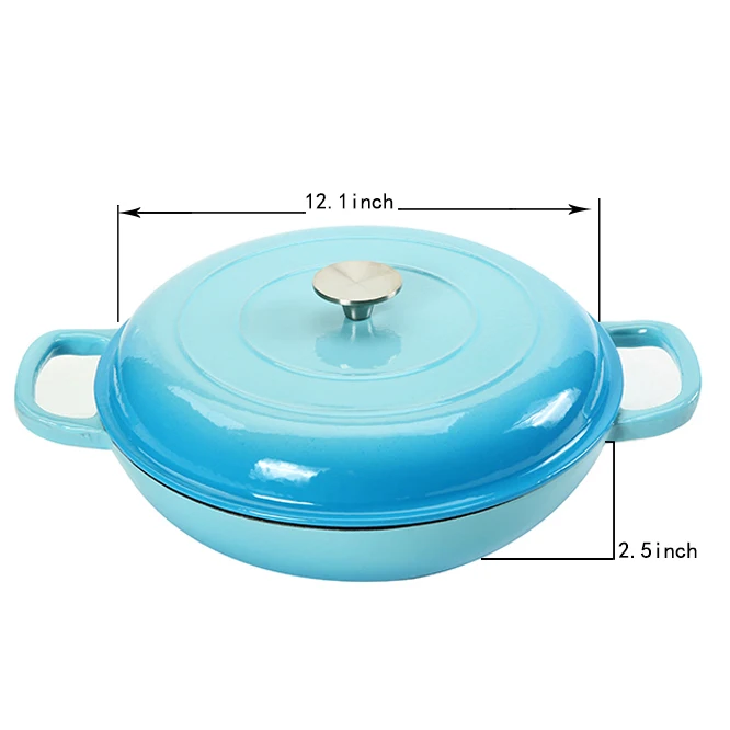 3.8 Quart Cast Iron Casserole Pot, Casserole Porcelain Enameled Cast Iron Dutch Oven Pot for Family Gift