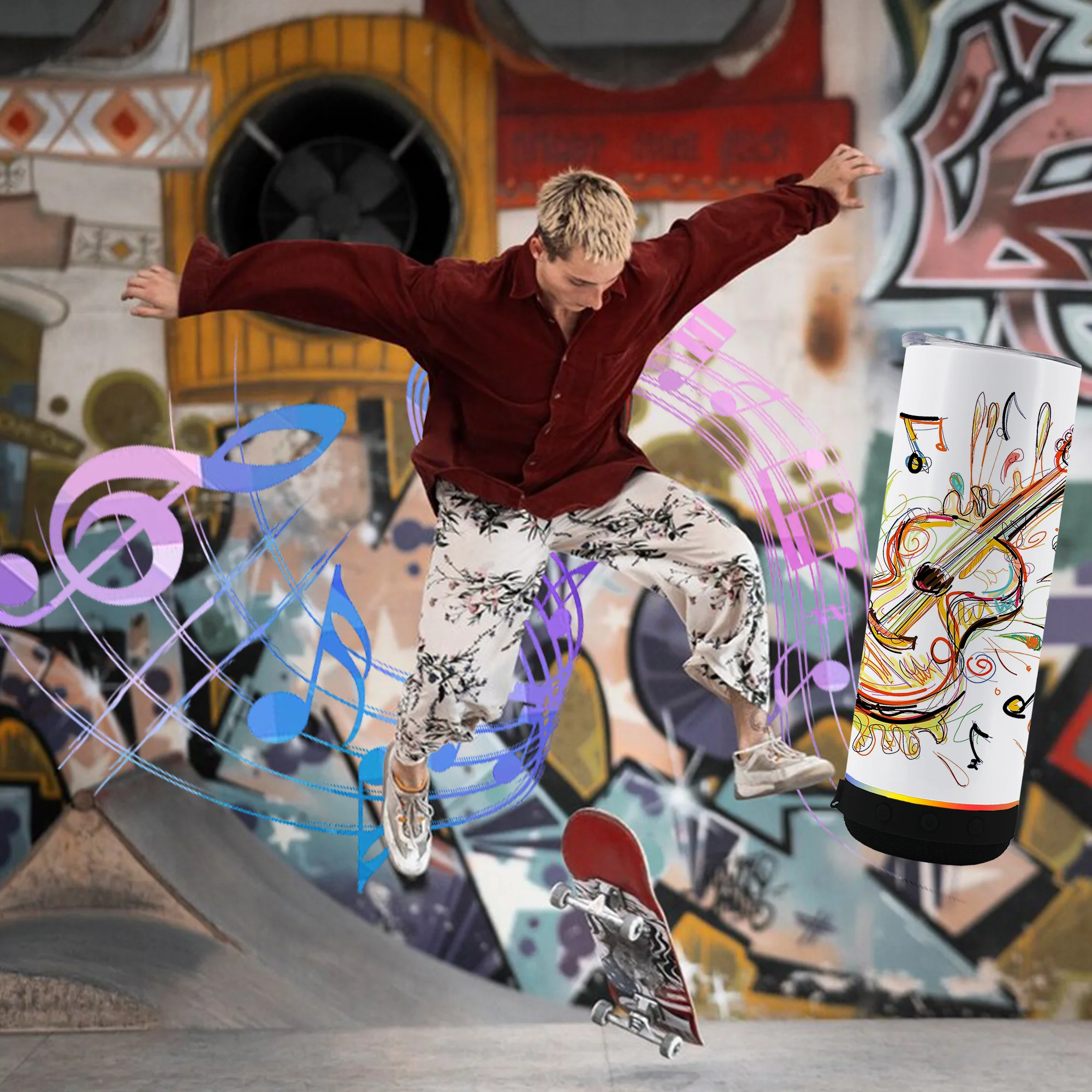 Best Seller 20oz Price Rock Straight Stainless Steel Sublimation Blanks Smart Speaker Tumbler Manufacturers with Straw and Lid