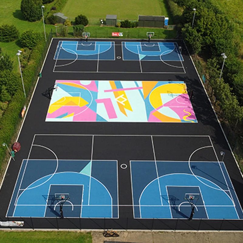 2022 г. FIBA модульное наружное пластиковое покрытие для баскетбольной площадки 3x3 с шумоподавлением