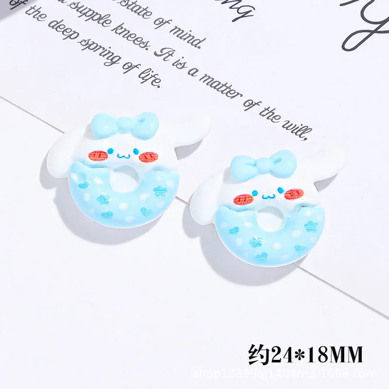 Trend wholesale multicolor flat back resin candy color sanrio donut carton melody kuromi cute charms for diy mobile phone