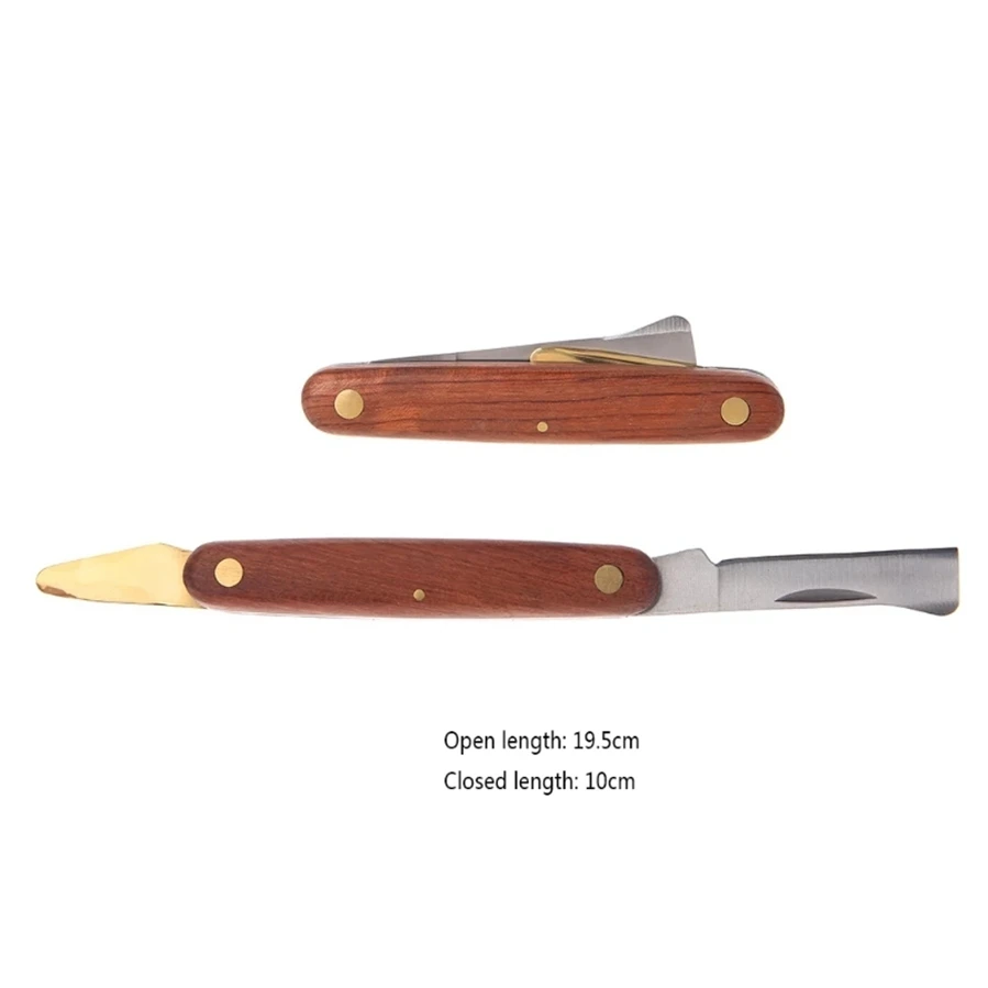 Garden Wooden Handle Seedling Tree Cutting Tool Scissor Foldable Cutter Pruning Grafting Knife