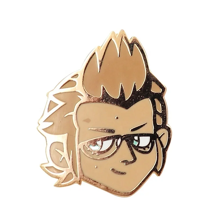 Custom Cartoon shape Cute men Lapel Pin Cool Kwaii Art Excellent Design hard Enamel zinc alloy Gold Metal Badge For Friend Gift