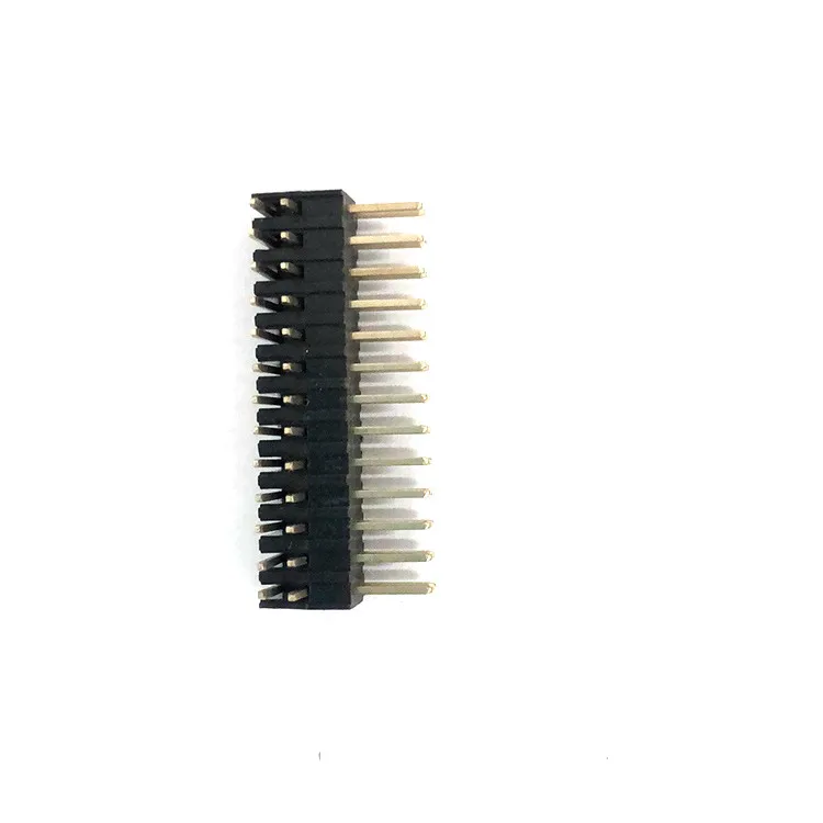 Factory Wholesale 2.54mm Pitch  Pin Header Dual Row 90 Degree With One Empty Pin Surface Mounted