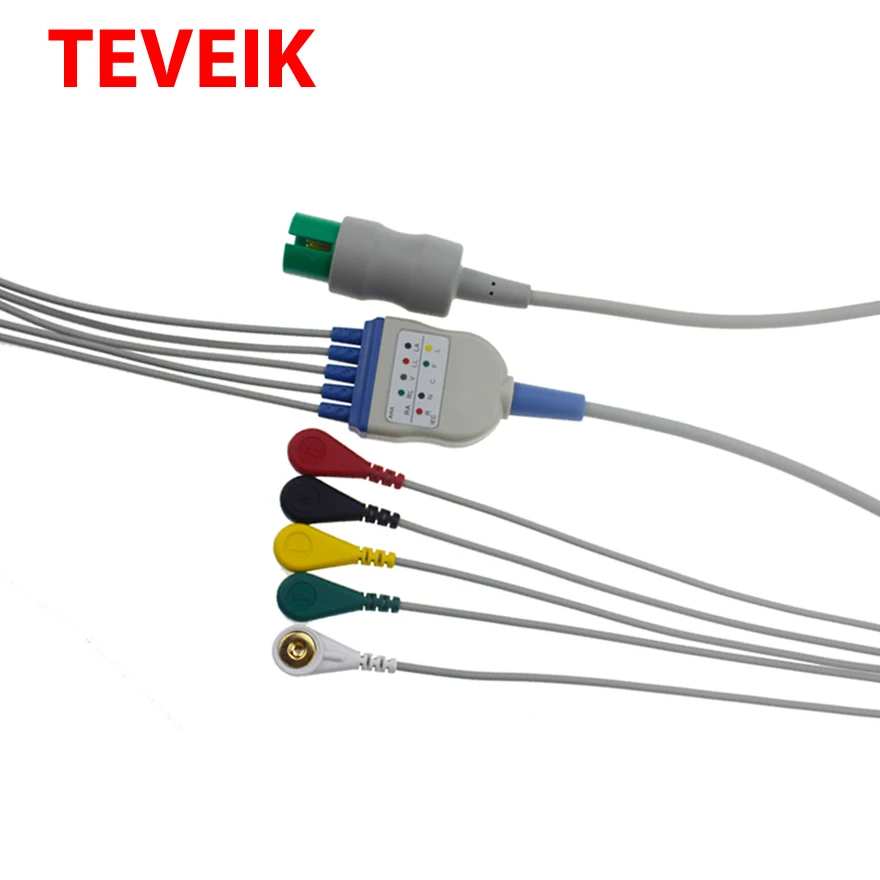 Spacelabs Round 17pin Round ECG Patient Cable 3 Lead AHA 20 Pin ECG Trunk Cable NK ECG Snap Cable