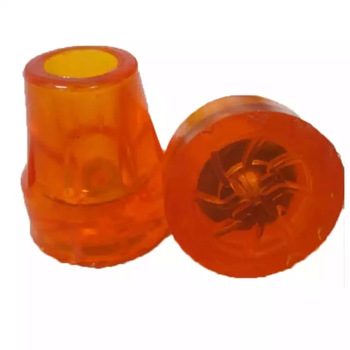 Pack of 4 Professional Anti Slip End Crutch Cane Rubber Leg Feet Tips Walking Stick Crutch Cane Replacement - Orange, Dia 1 inch