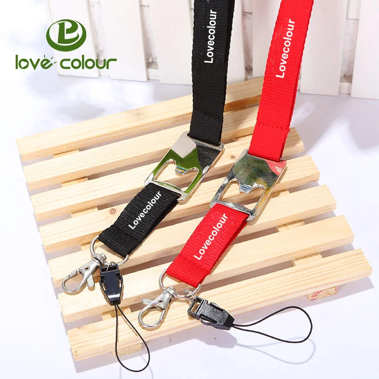 Custom Polyester Printed Sublimation Lanyard with Beer Bottle Opener