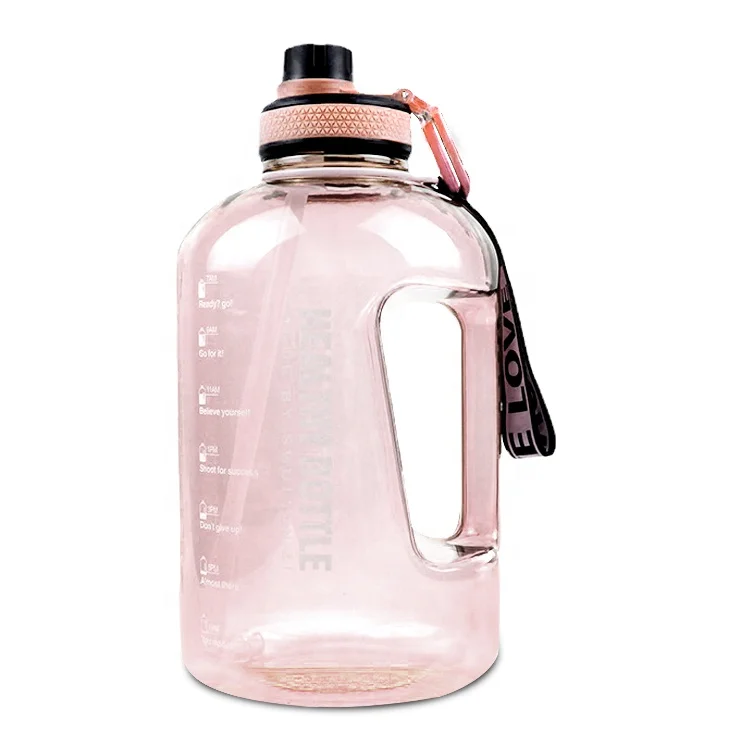 Large Half Gallon 32 64oz Motivational Water Bottle with Time Marker Straw Leakproof Tritan BPA Free Water Jug