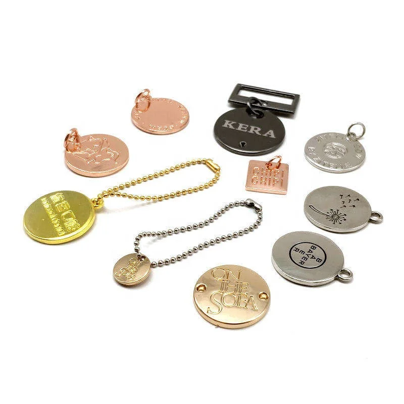 Garment Accessories Custom Metal Clothing Logos Labels Name Tag,Sewing Metal Garment Label Plate Tags For Clothing Swimwear
