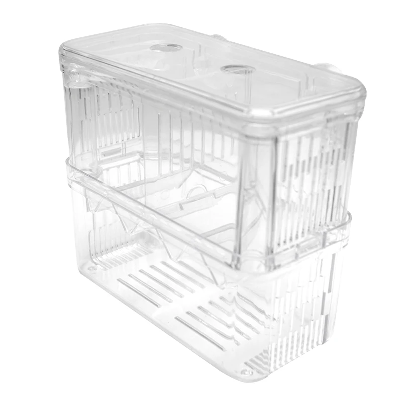 Multifunctional Transparent Acrylic Double Layer Isolation Box Fish Hatchery Hanging Incubator Breeder Aquarium Accessory