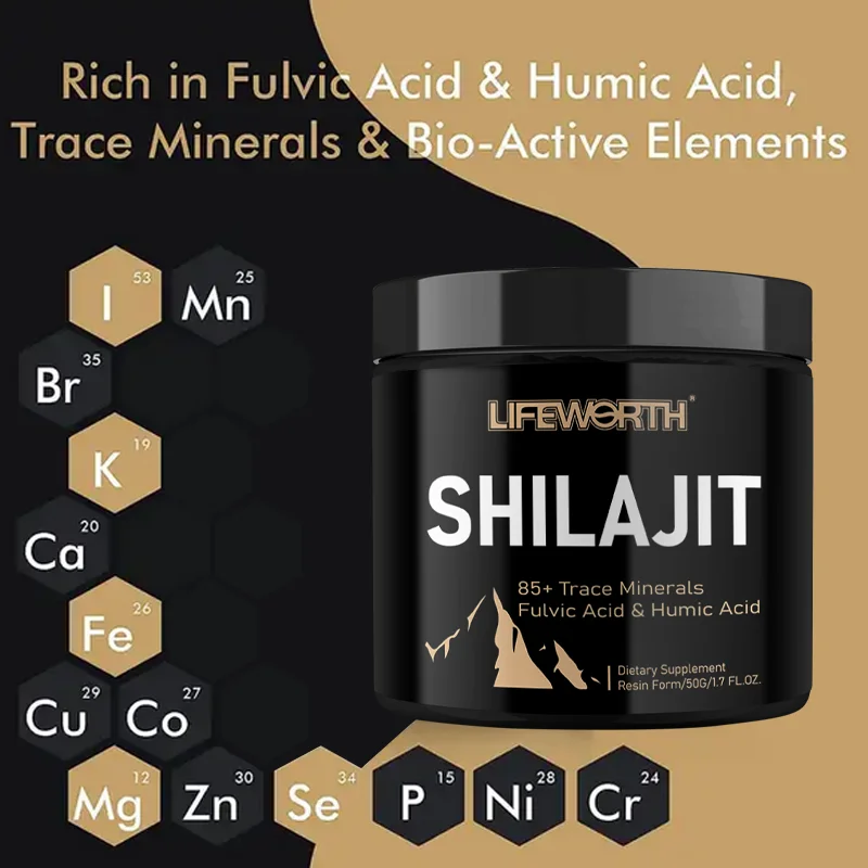 Lifeworth shirajit resin himalayan 85+Fulvic acid trace mineral supplements supports the metabolic immune system