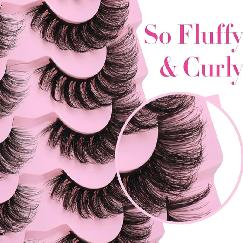 Wholesale Fluffy Russian Volume Strip Lashes Vendor Mini Supermarket Handcart Shopping Utility Cart 7 Pairs Pack