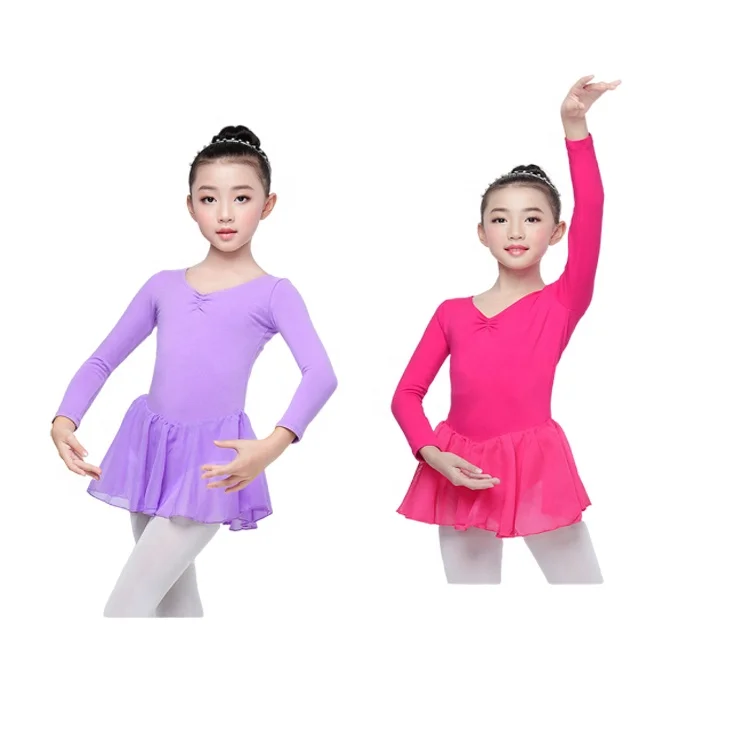 Милое хлопковое балетное трико для девочек детское гимнастическое танцевальное тренировочное платье с