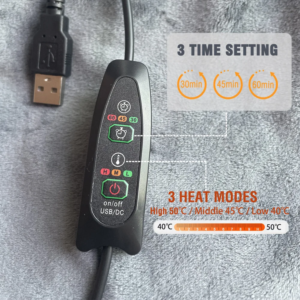 Electric Heating Blanket Thermal Shawl Blanket Wraps For Women Winter Warming Supplies With USB Charging And Smart Controlling