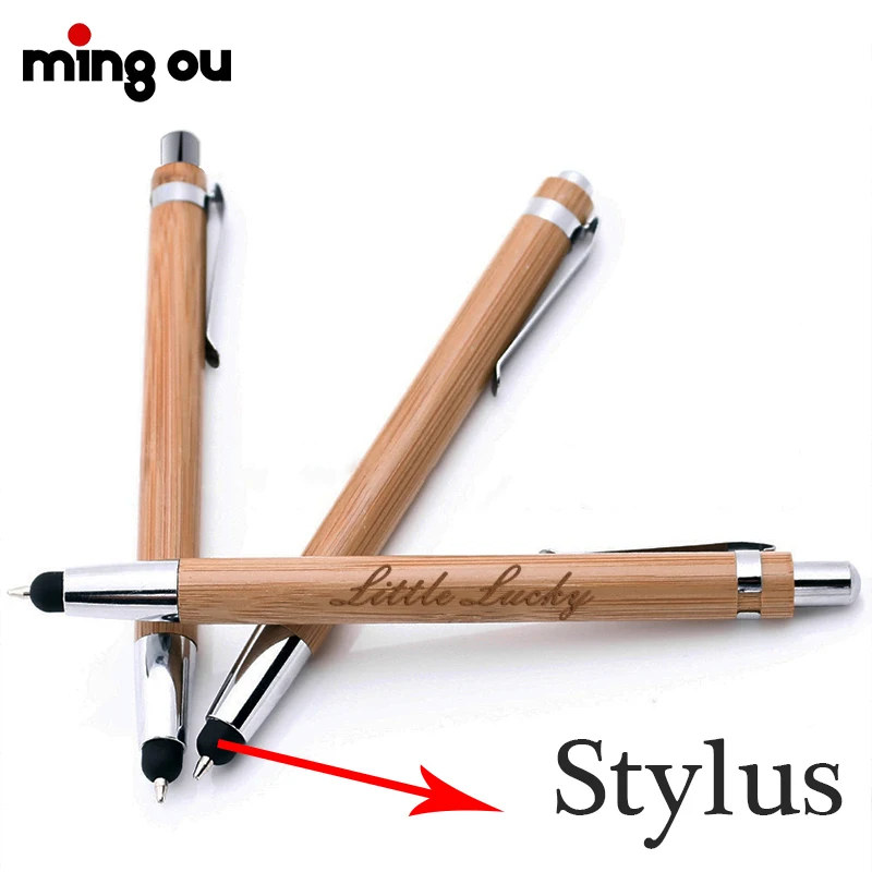 School Supplies Bamboo Pen Personalized  Customized Eco Friendly Engraved Bamboo Ballpoint Pen With Logo