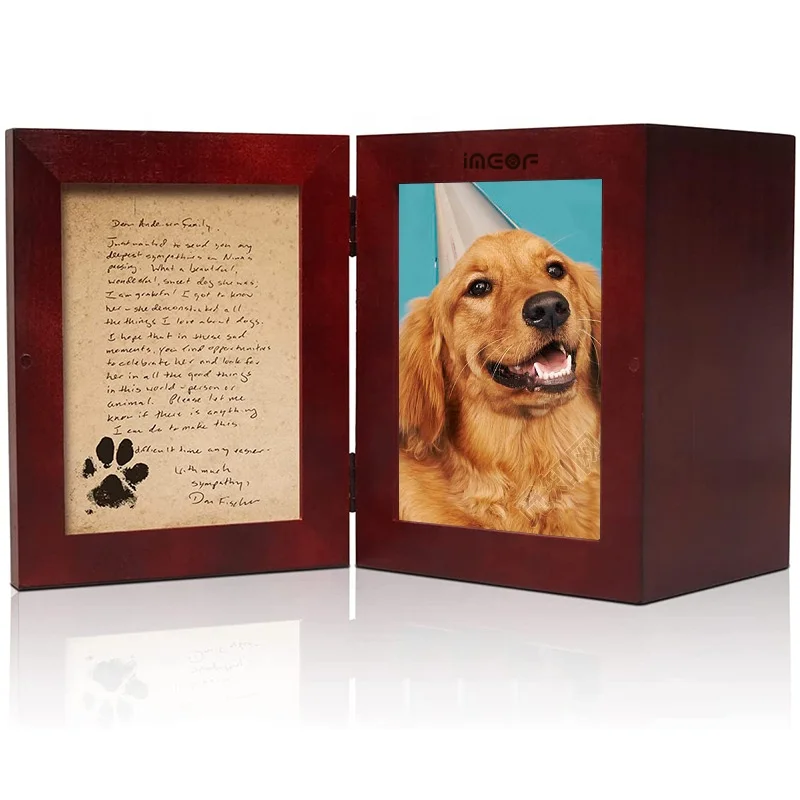 EASTOMMY   Pet Urns  Wooden Cat or Dog Remembrance Gift box Memorial Ashes Box