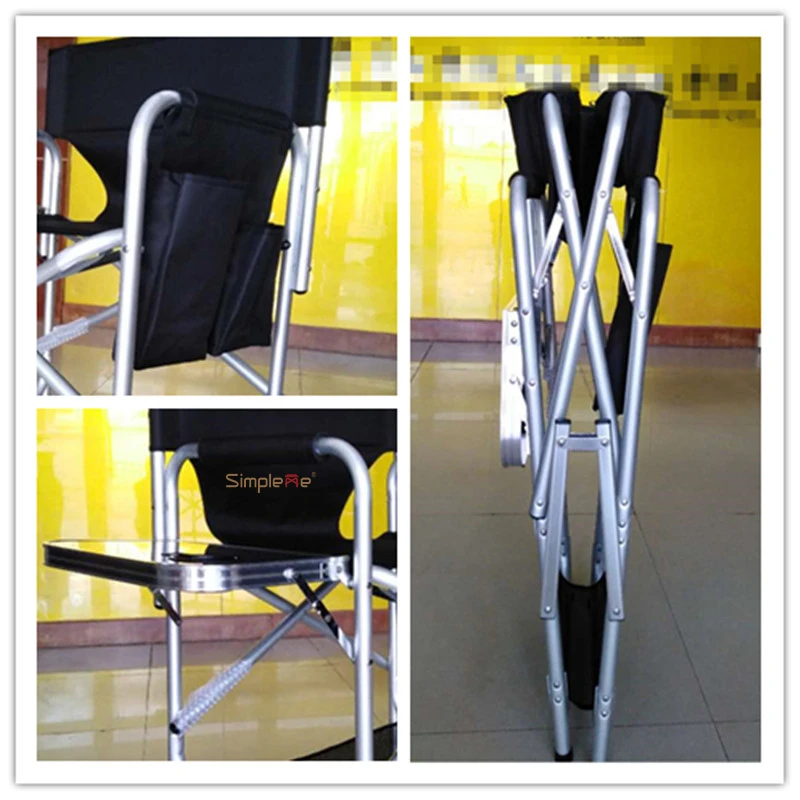 Onwaysports Aluminium Director Makeup Artist Chair Single Side Tray Makeup Chair