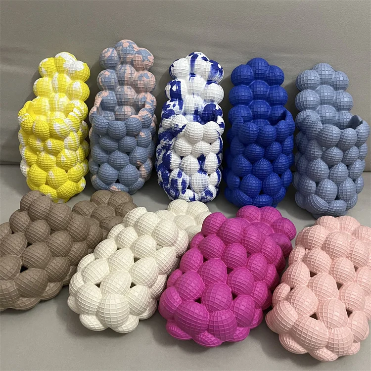 Tan EVA Unisex footwear Indoor Outdoor Slipper Ladies Women Slides Pink Bubble Slippers Slides