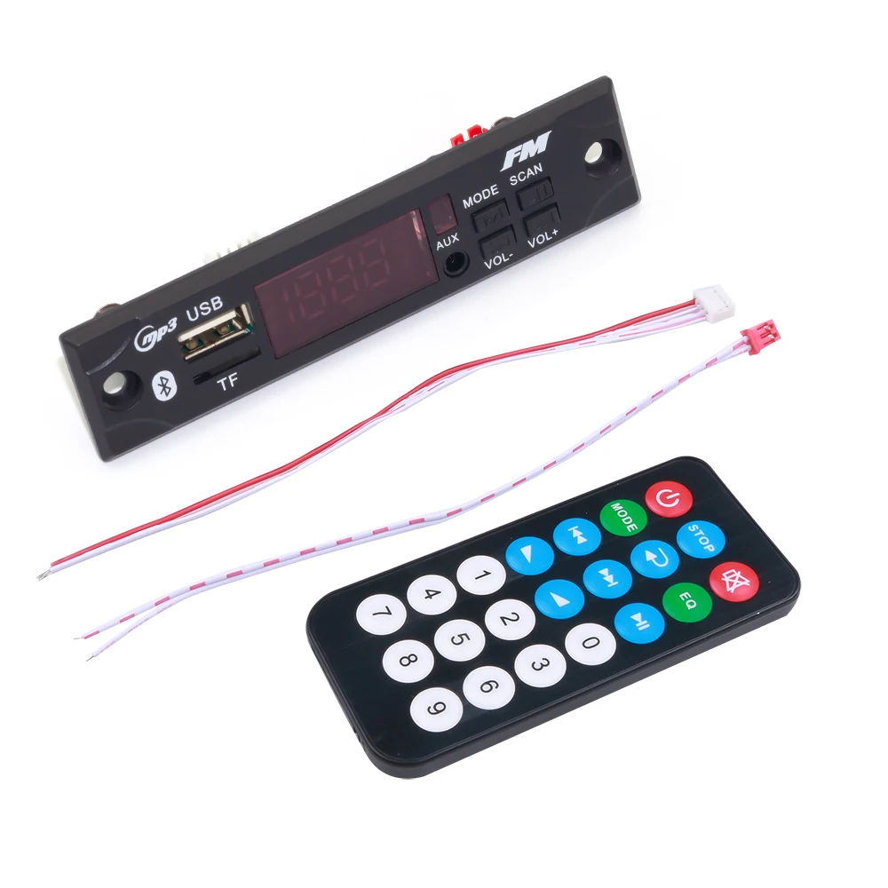 Wireless Blue tooth Color Screen MP3 WAV WMA Decoder Board 12V Car Audio USB TF FM Radio Module MP3 Player with Remote Control