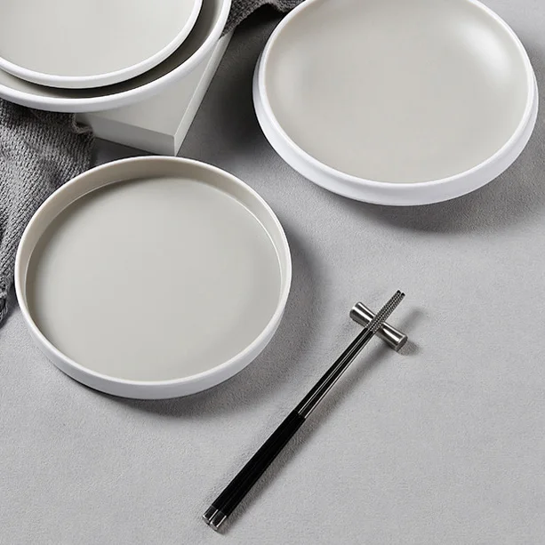 Factory wholesale melamine Japanese round hot stamping cake dessert plate suitable for family restaurants and hotels