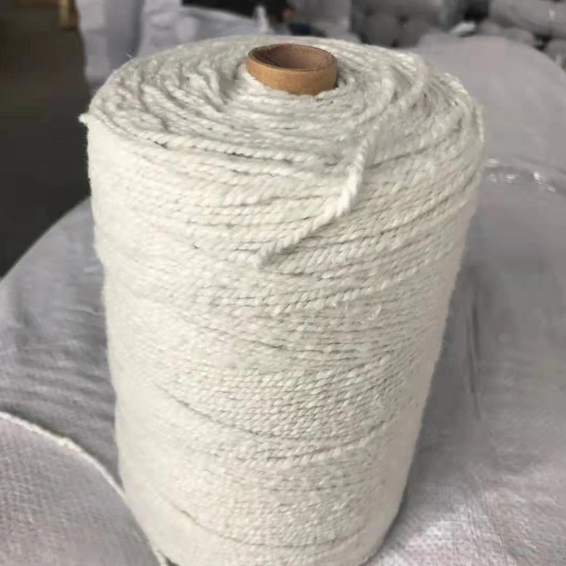 Refractory ceramic fiber yarn with stainless steel wire reinforced/glassfiber reinforced