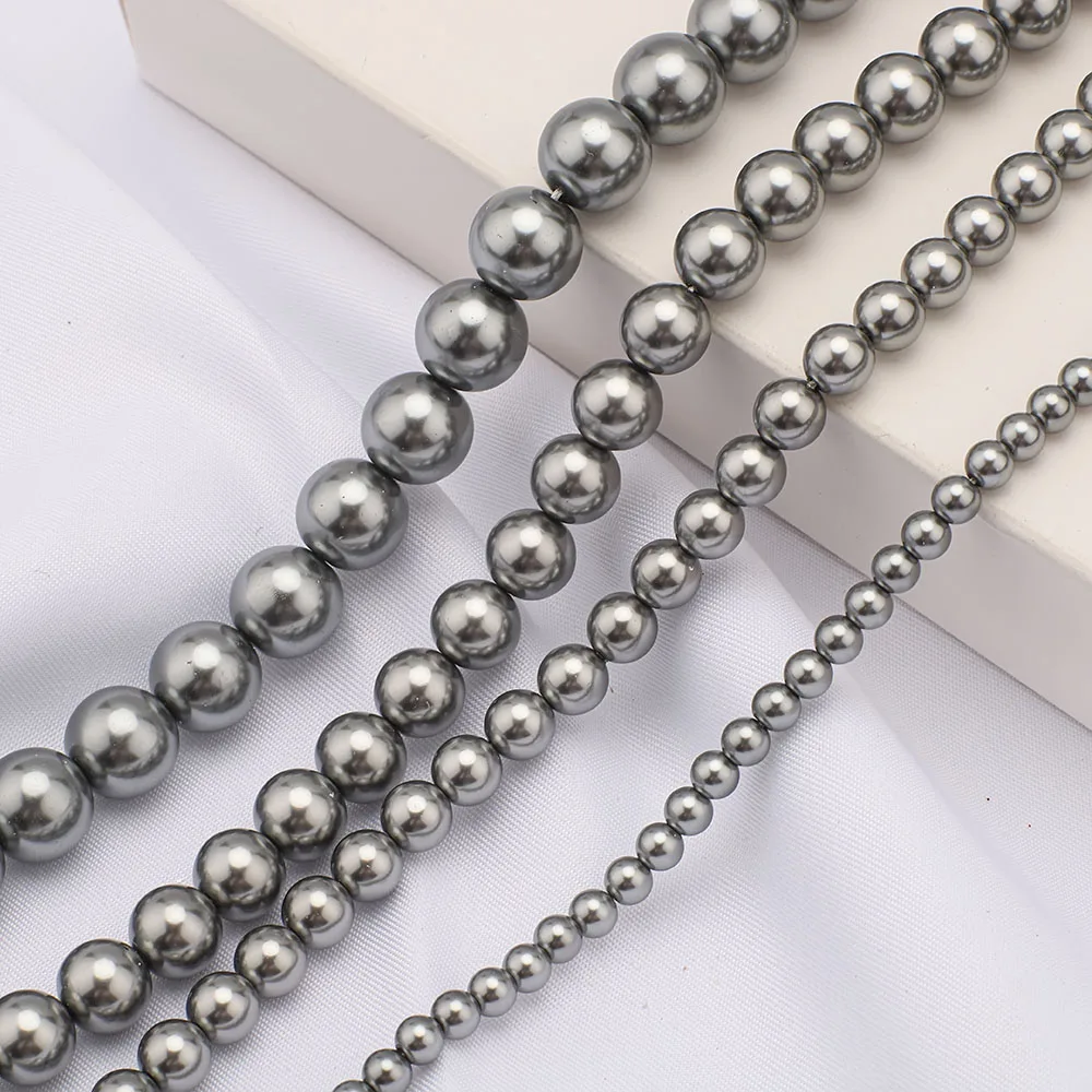4 6 8 10mm High Quality Imitation Pearl Bright Shining Round Glass Pearl Beads For Jewelry Making DIY Necklace Bracelet