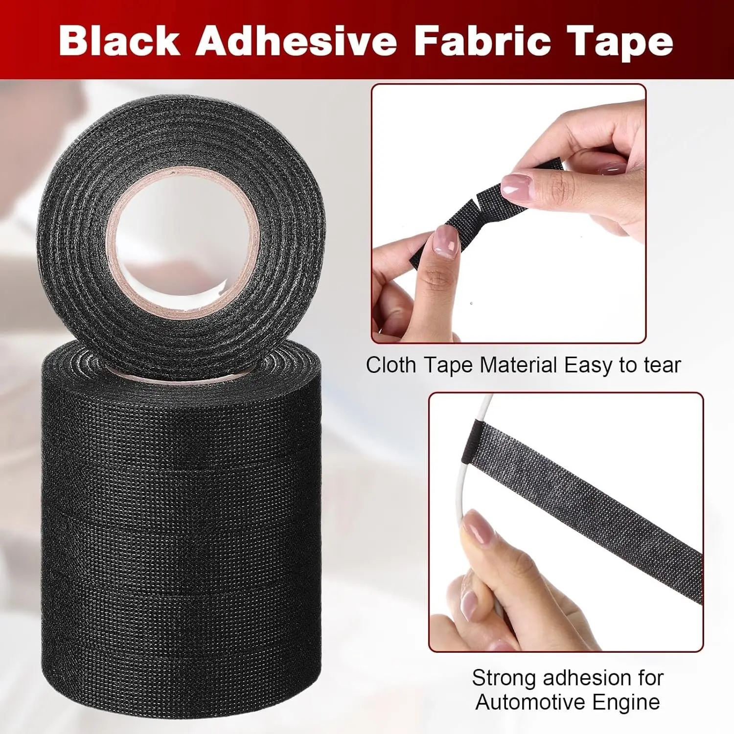 Wear resistance high heat harness tape black automotive pet wiring harness cloth tape