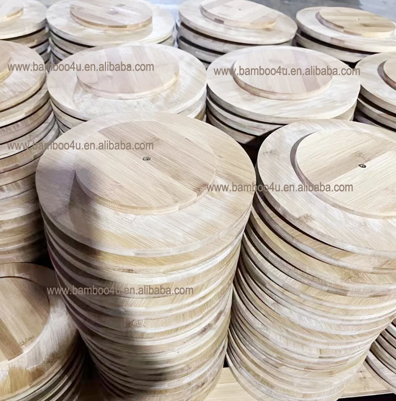 Kitchen Turntable Cutting Board Natural Bamboo Rotating Table Serving Plate Rotating Bamboo Lazy Susan